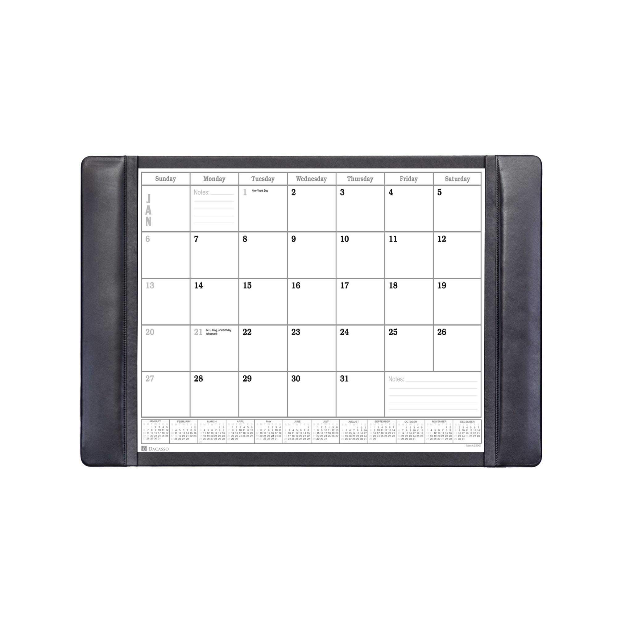 Premium Dacasso Leather Desk Calendar Pad - 25.5