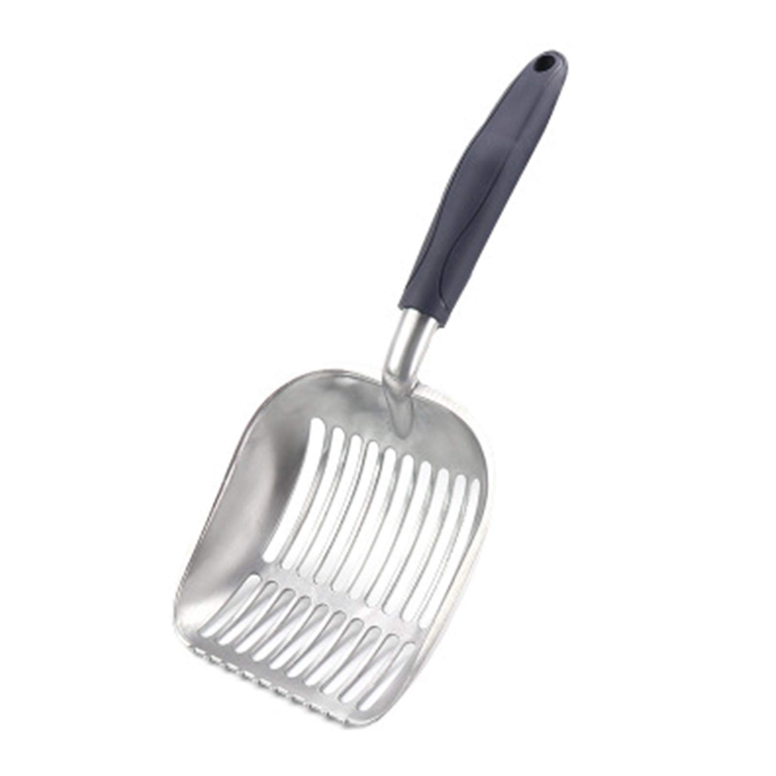 Premium Solid Aluminum Alloy Cat Litter Scoop with Metal Round Teeth - Heavy Duty & Durable Litter Box Sifter Shovel for Easy Waste Removal - Perfect for Multi-Cat Households & Large Litter Boxes