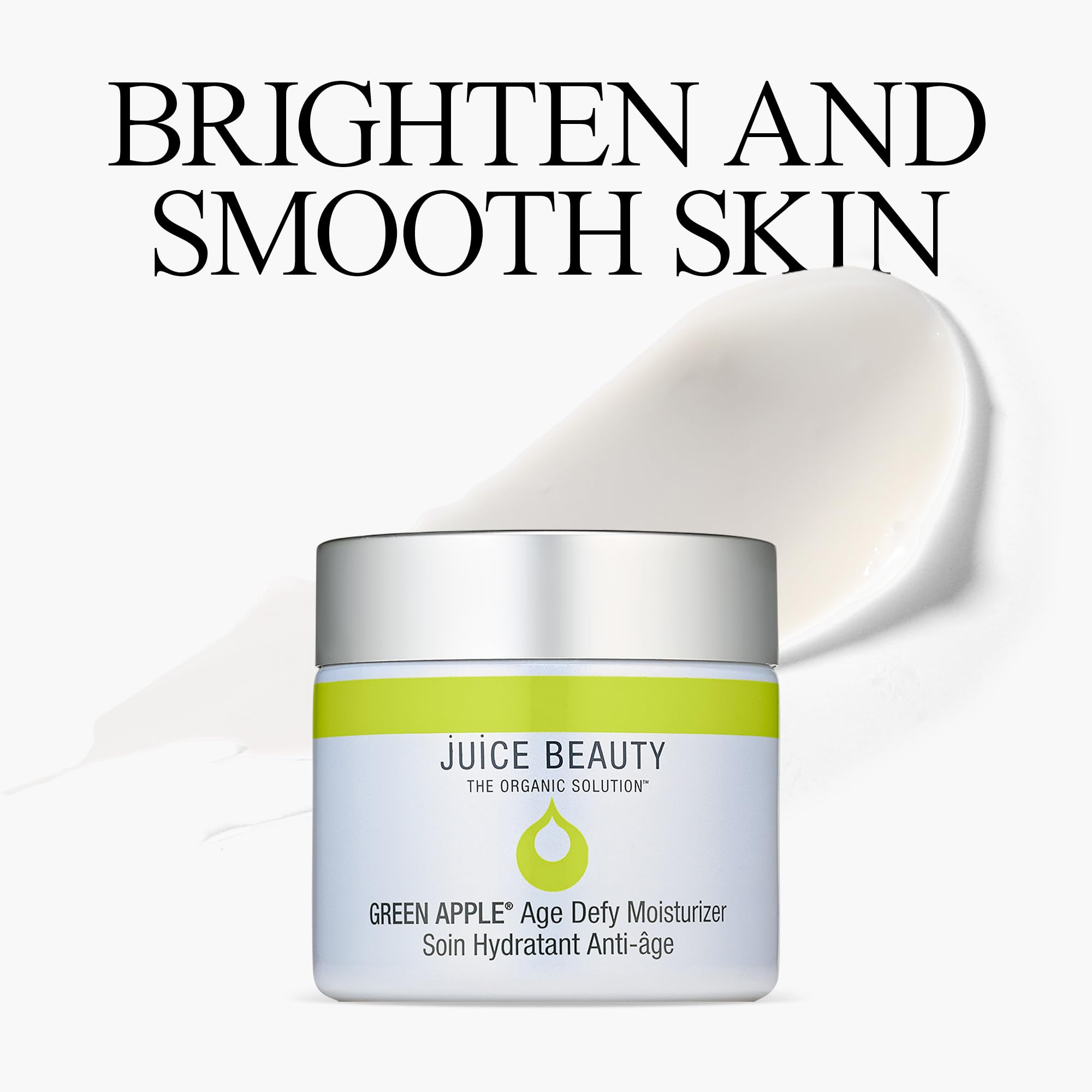 Juice Beauty Green Apple Age Defy Moisturizer with SPF 45 (60mL) + Prebiotix Glow Daily Moisturizer (50mL) - Vegan, Cruelty-Free Anti-Aging Skincare Set for Daily Hydration & Sun Protection | Perfect for Mature Skin & Morning Routine