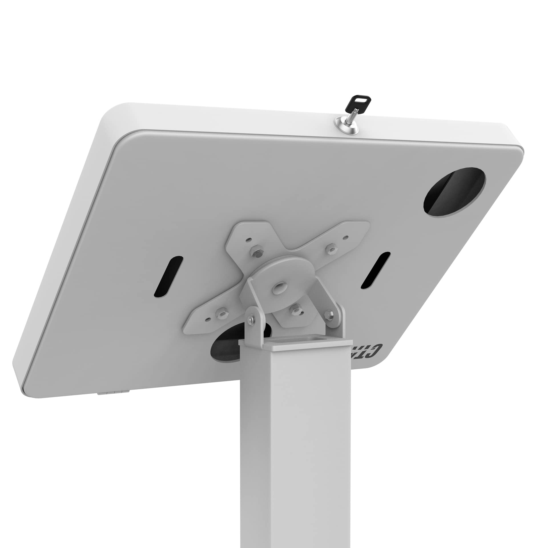360° Adjustable Thin Floor Stand for iPad 11 (A16), Pro 11-inch M4, Air 11-inch M3, 10th Gen & Galaxy Tab - Tall Standing Kiosk Display with Charger Access & Lock - Perfect for Retail Stores, Exhibitions & Interactive Displays