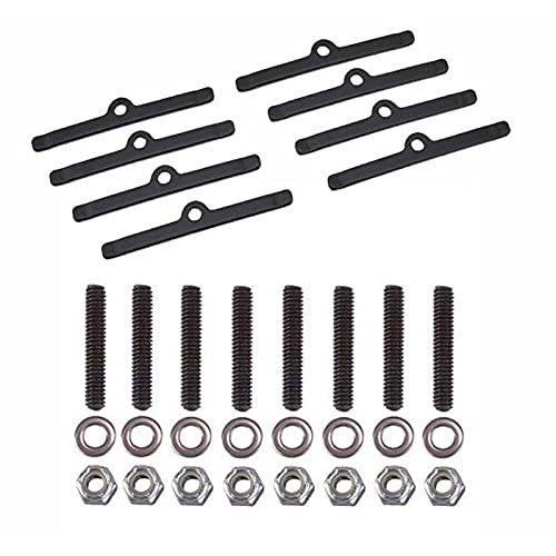 Black Valve Cover Studs, Washers, Locknuts & Hold Down Clamps Kit - Durable Engine Parts for Automotive Repair & Performance Upgrades