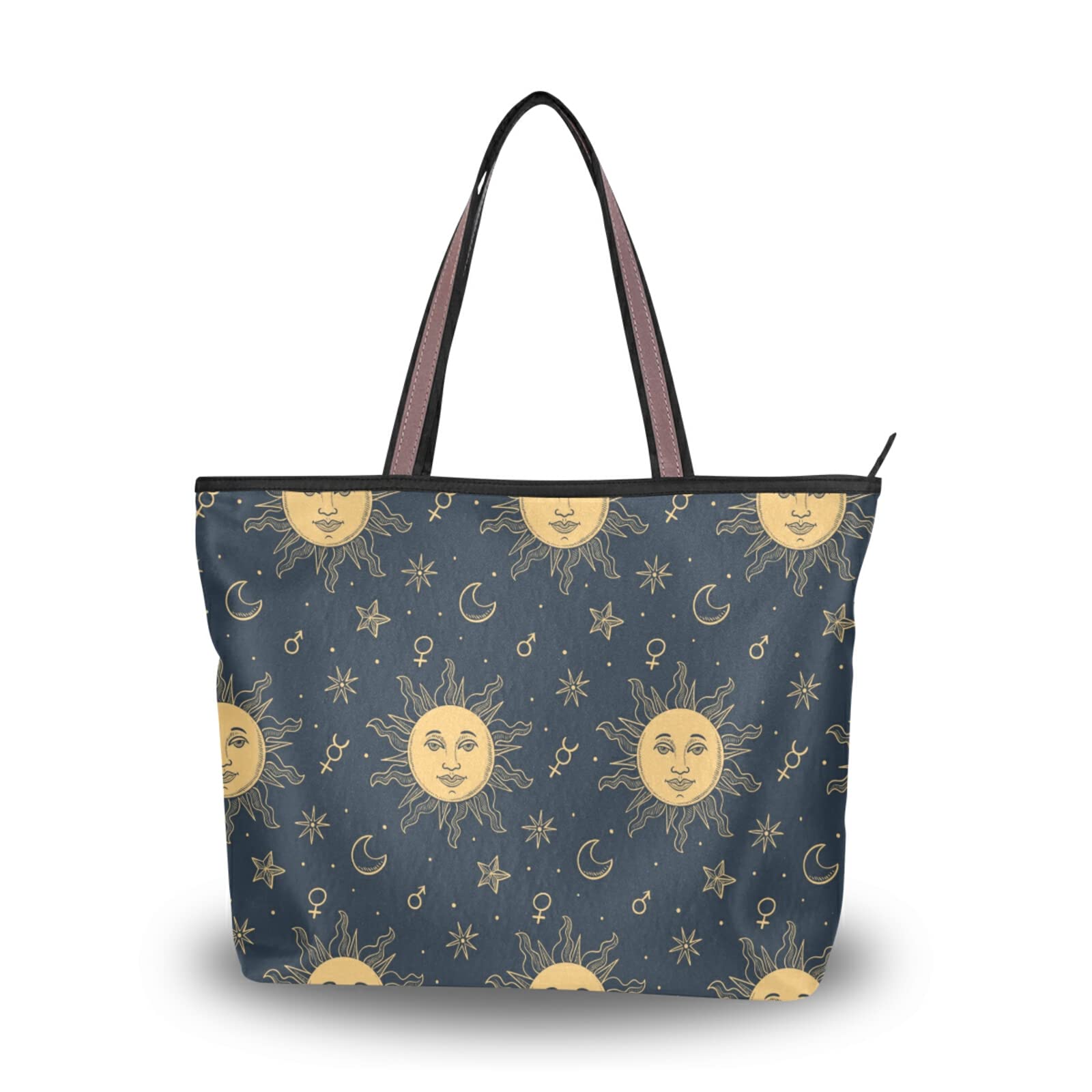 Handmade Sun Pattern Tote Bag for Women - Reusable Canvas Shoulder Bag, Beach Tote & Travel Handbag | Perfect for Shopping, Beach Trips & Daily Use