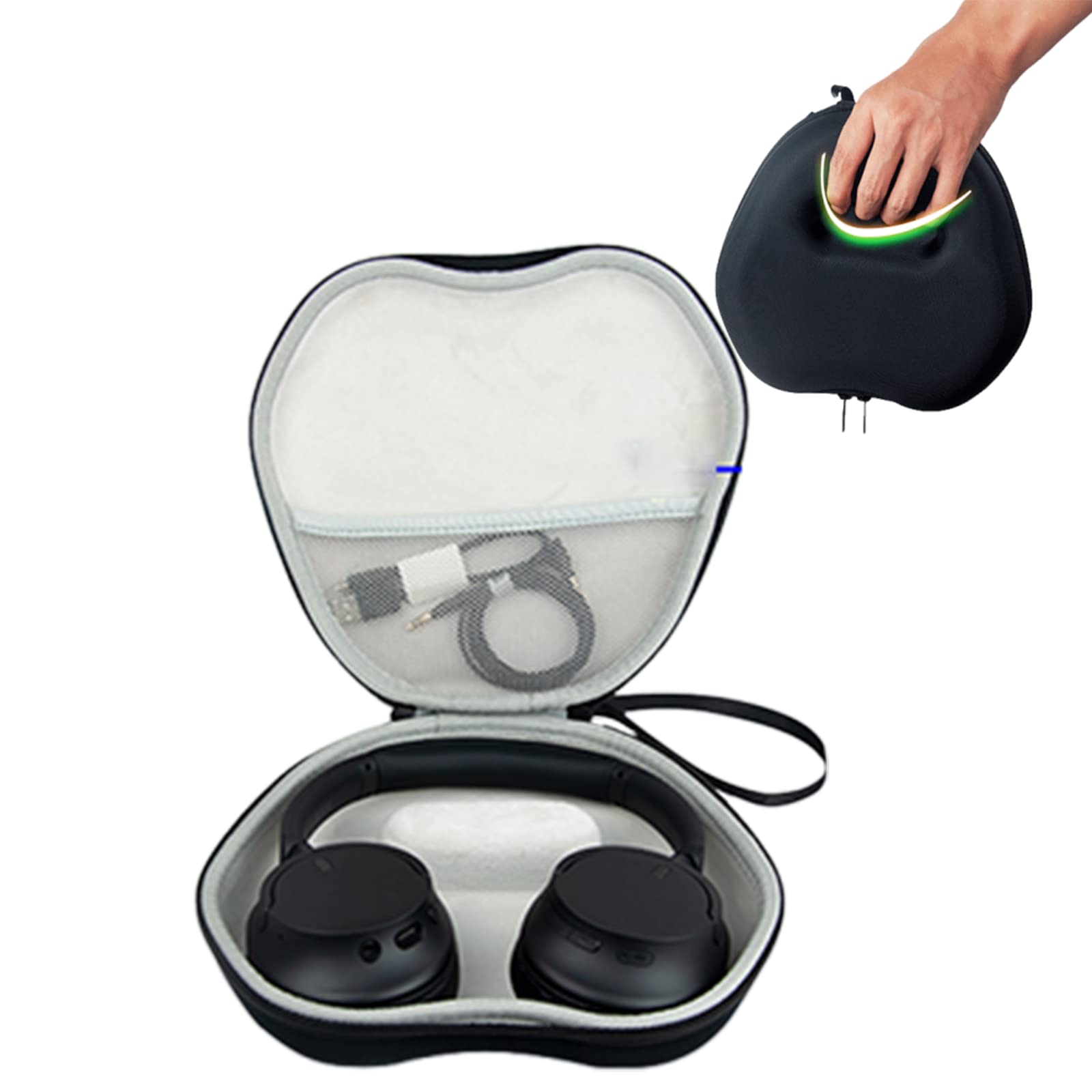Premium EVA Protective Carrying Case for Sony WH-CH720N & WH-CH520 Headphones - Durable Travel Storage with Accessories Mesh Bag (Black) - Perfect for Travel, Commuting, and Home Organization