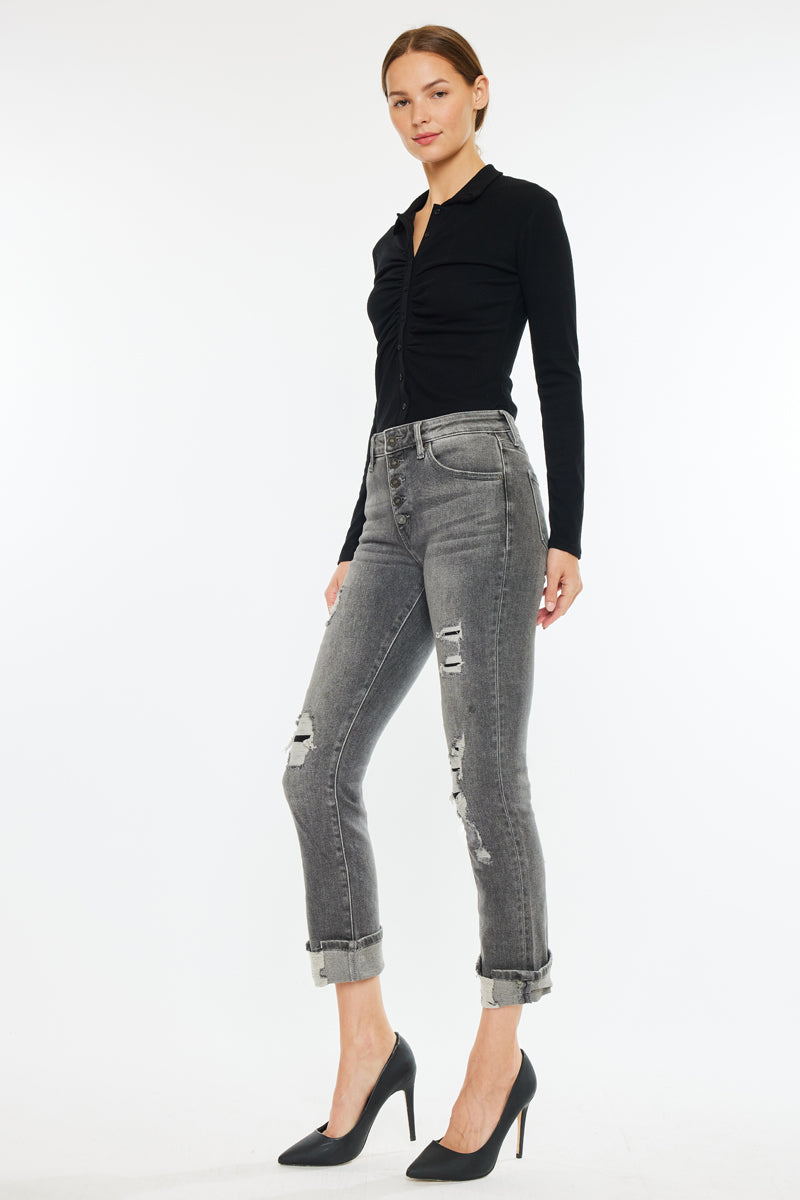 Janis High Rise Slim Straight Leg Jeans for Women - Stretchy Denim Pants with Comfortable Fit - Perfect for Casual Wear, Office & Date Night
