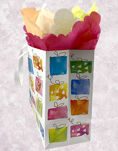 Happy Presents Gift Bags - Premium Party Favor Bags for Birthdays, Weddings & Baby Showers - Bulk Pack of 50 Colorful Gift Bags for All Occasions