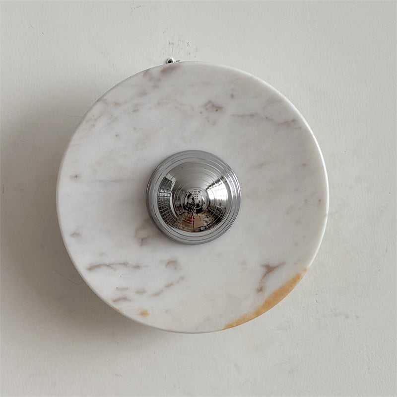 Calacatta Marble Wall Sconce Light - Modern Gold Finish Bathroom Vanity Lighting for Bedroom, Hallway & Living Room Decor