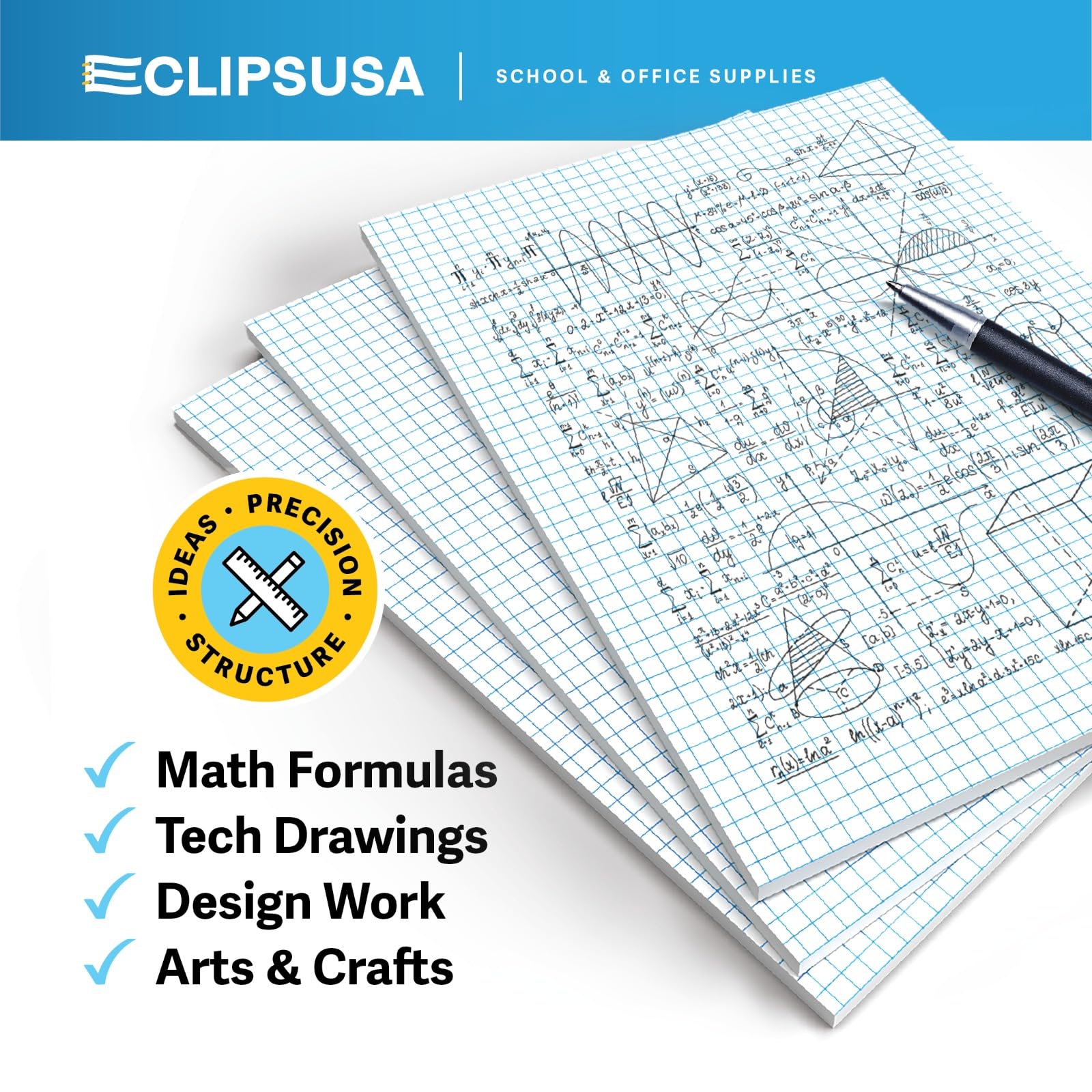**4x4 Quad Ruled Graph Paper Notebook - 8.5