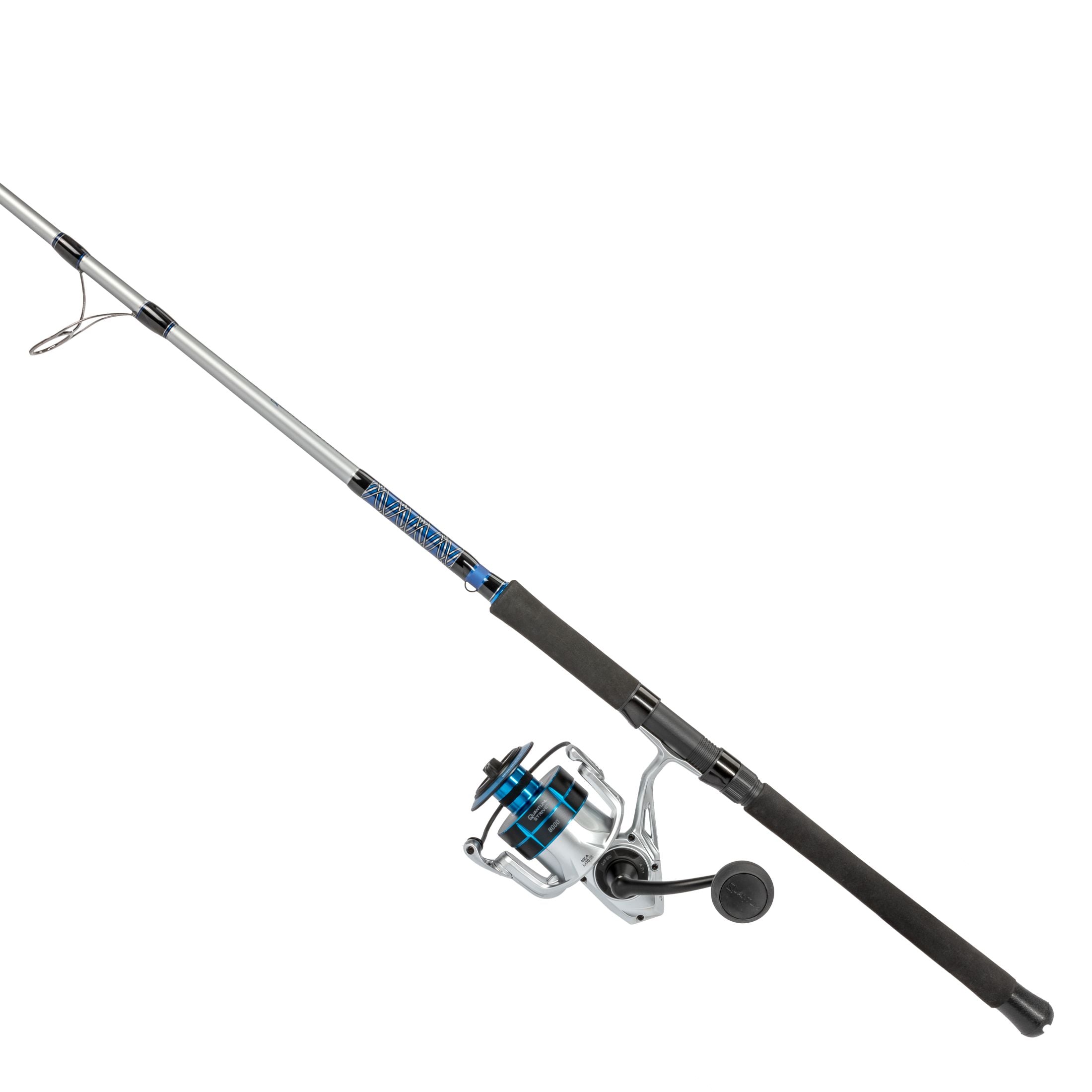 Quantum Strive Spinning Fishing Rod and Reel Combo - Lightweight Graphite Freshwater/Saltwater Fishing Gear for Bass, Trout, Salmon (Perfect for Shore Fishing, Boat Angling & Tournament Use)