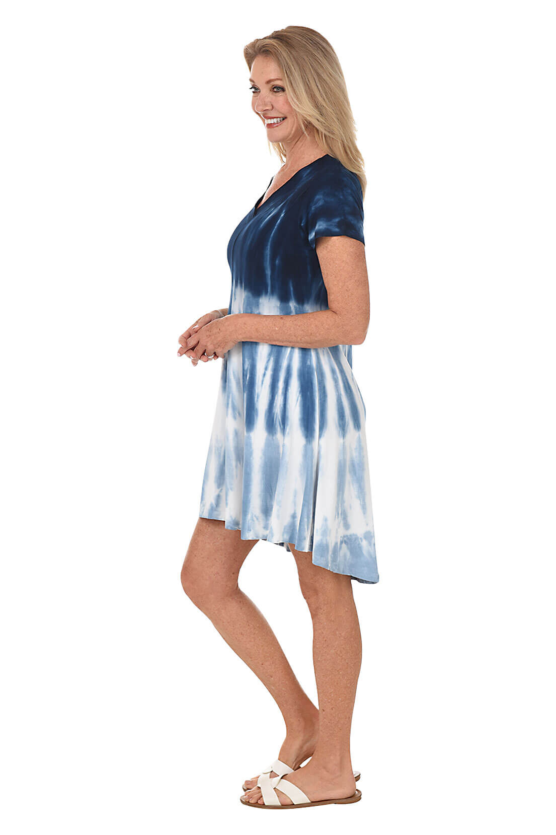 Navy Blue Dip Dyed High Low Hem Dress for Women - Elegant Party & Evening Wear for Weddings, Date Nights & Special Occasions