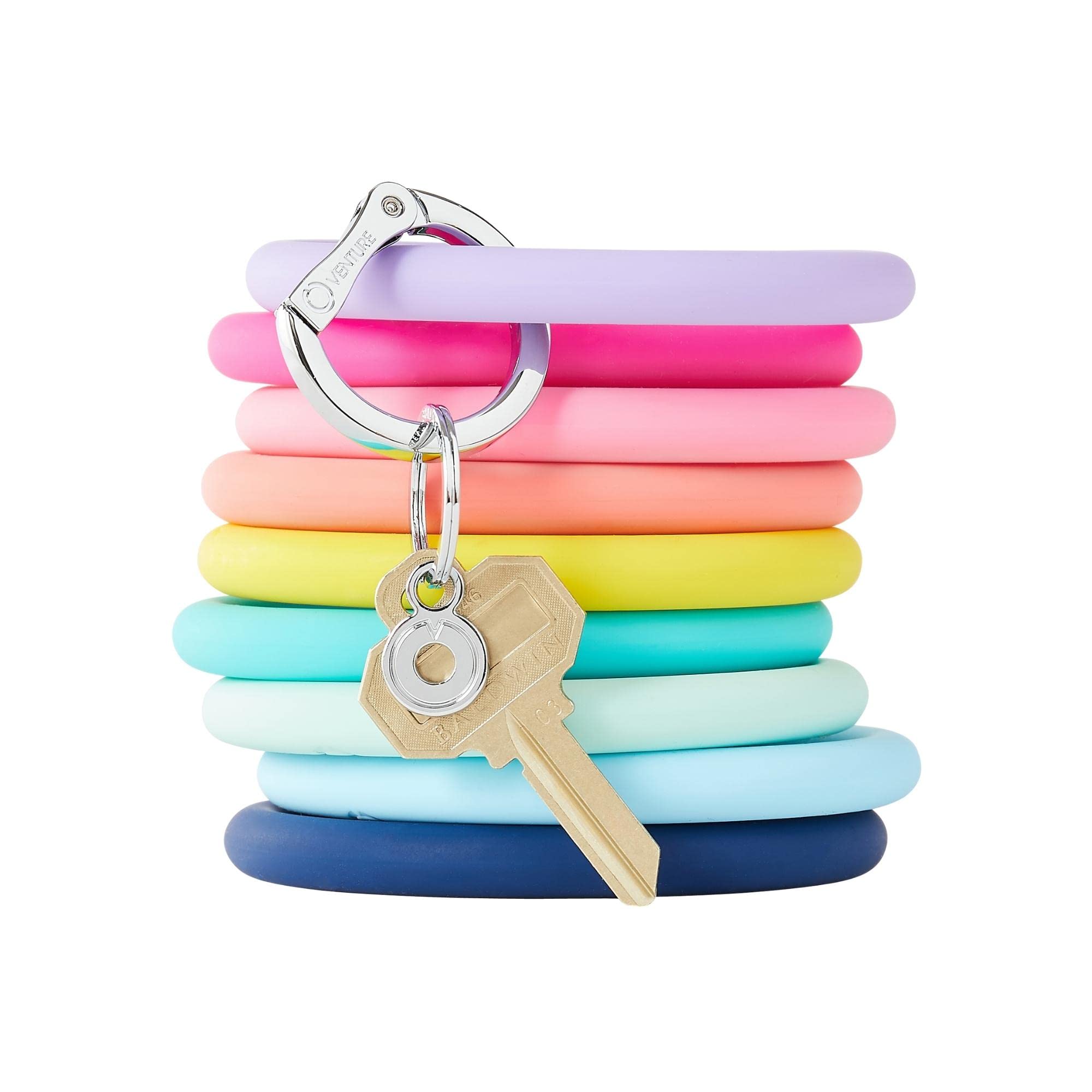 Original Silicone Big O Key Ring Bracelet - Durable & Stretchable Keychain for Keys, Gym, Hiking & Outdoor Activities
