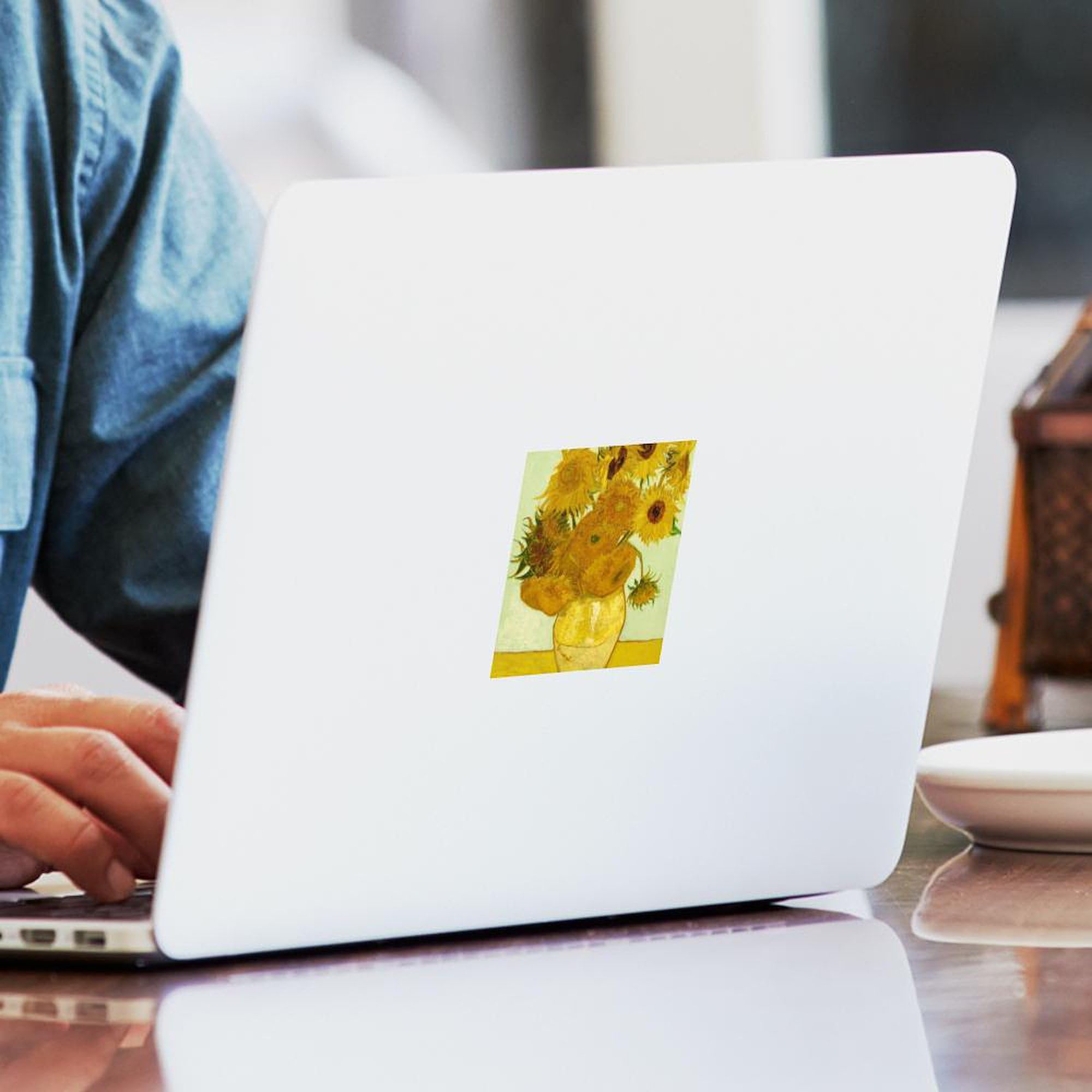 Vincent Van Gogh Sunflowers Square Sticker - 3x3 Inch Car Decal, Bumper Sticker, Waterproof & UV Resistant - Perfect for Cars, Laptops, Water Bottles & DIY Crafts