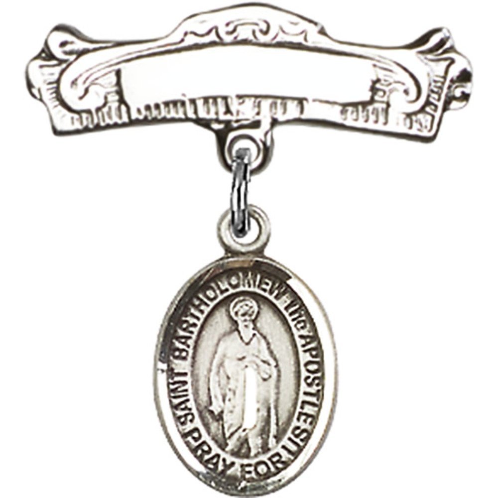 St. Bartholomew Apostle Sterling Silver Baby Badge - 7/8