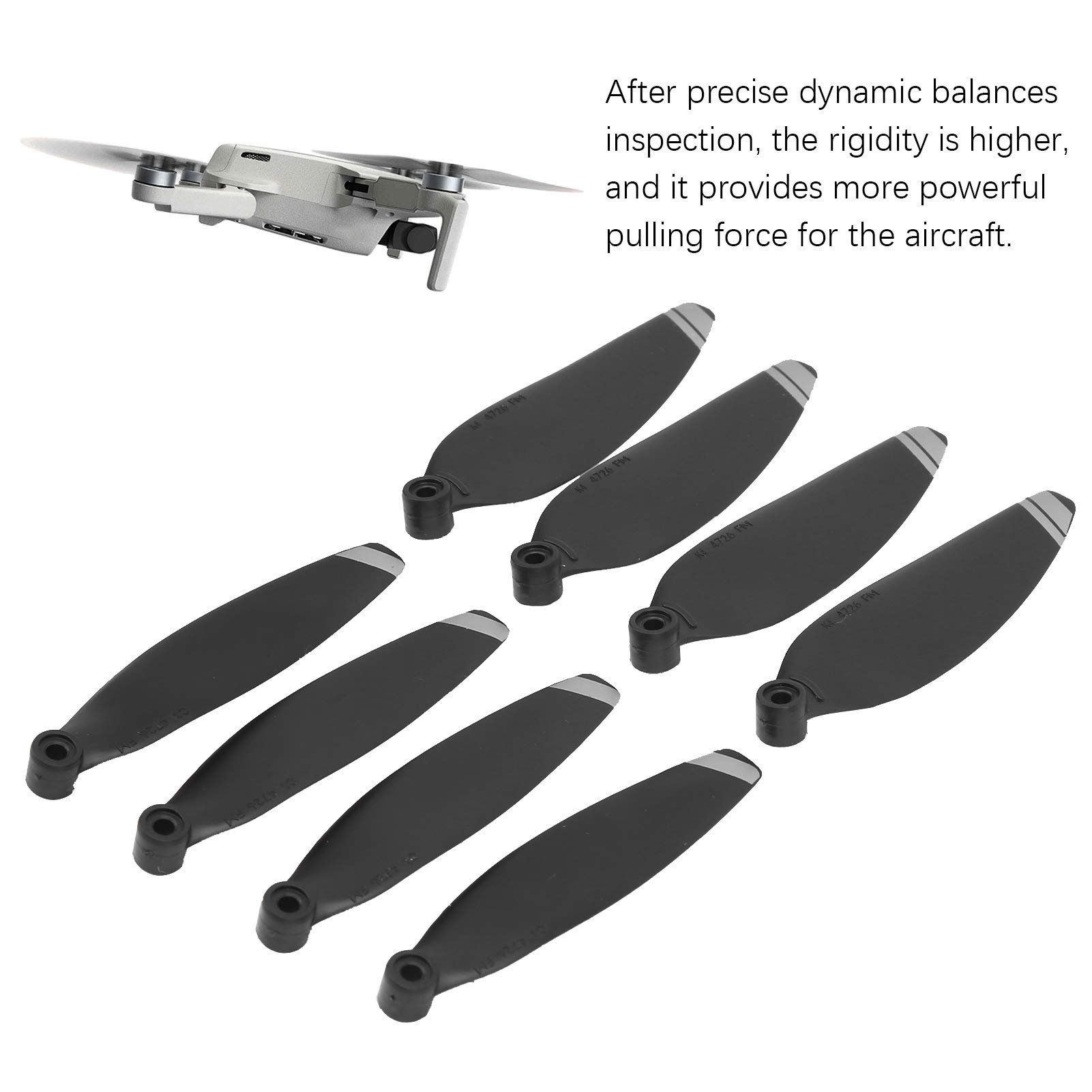 Drfeify 2 Pairs of Drone Propellers, Replacement Accessories Compatible with DJI Mavic Mini 2 (Silver Edge) - Perfect for Aerial Photography, Travel Vlogging & Outdoor Adventures