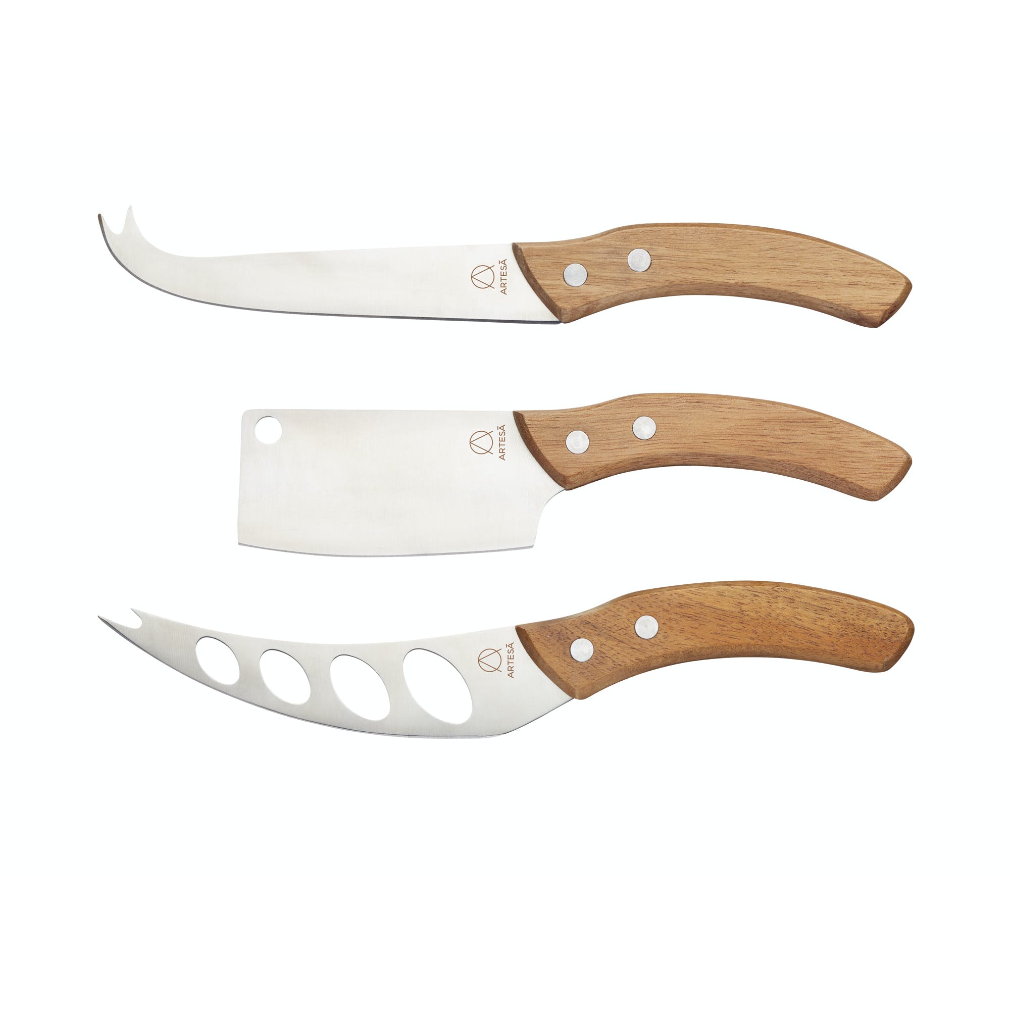 Premium Artesa Stainless Steel Cheese Knife Set - 4-Piece Cheese Slicer & Server for Hard & Soft Cheeses - Perfect for Charcuterie Boards, Wine Parties & Gourmet Entertaining