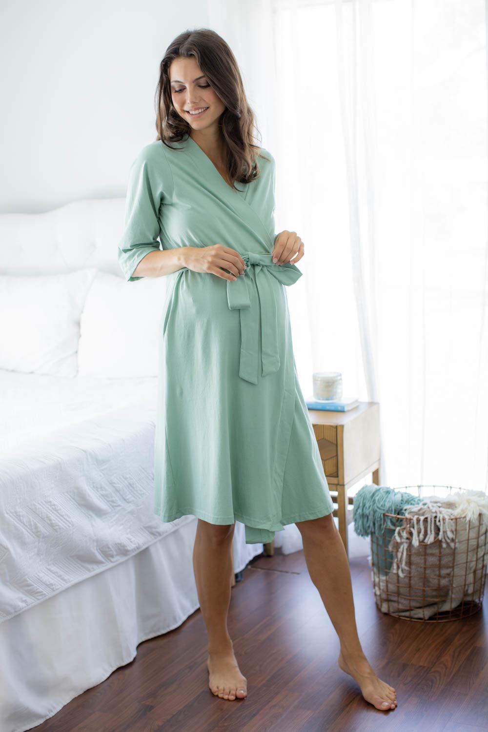 Baby Be Mine Maternity Nursing Robe - Soft Labor & Delivery Gown for Hospital Bag Essentials | Comfortable Breastfeeding & Postpartum Wear for New Moms