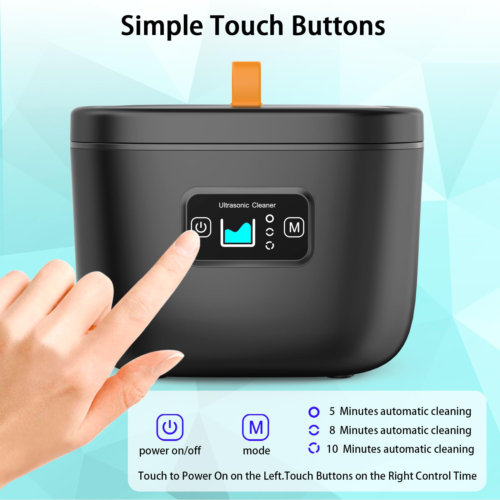 Professional 42-45KHZ Ultrasonic Jewelry & Retainer Cleaner Machine - 250ML Portable Dental Appliance Cleaner with Timer for Dentures, Braces, Aligners & Mouth Guards | Perfect for Travel & Home Use | Great Christmas Gift Idea (Black)