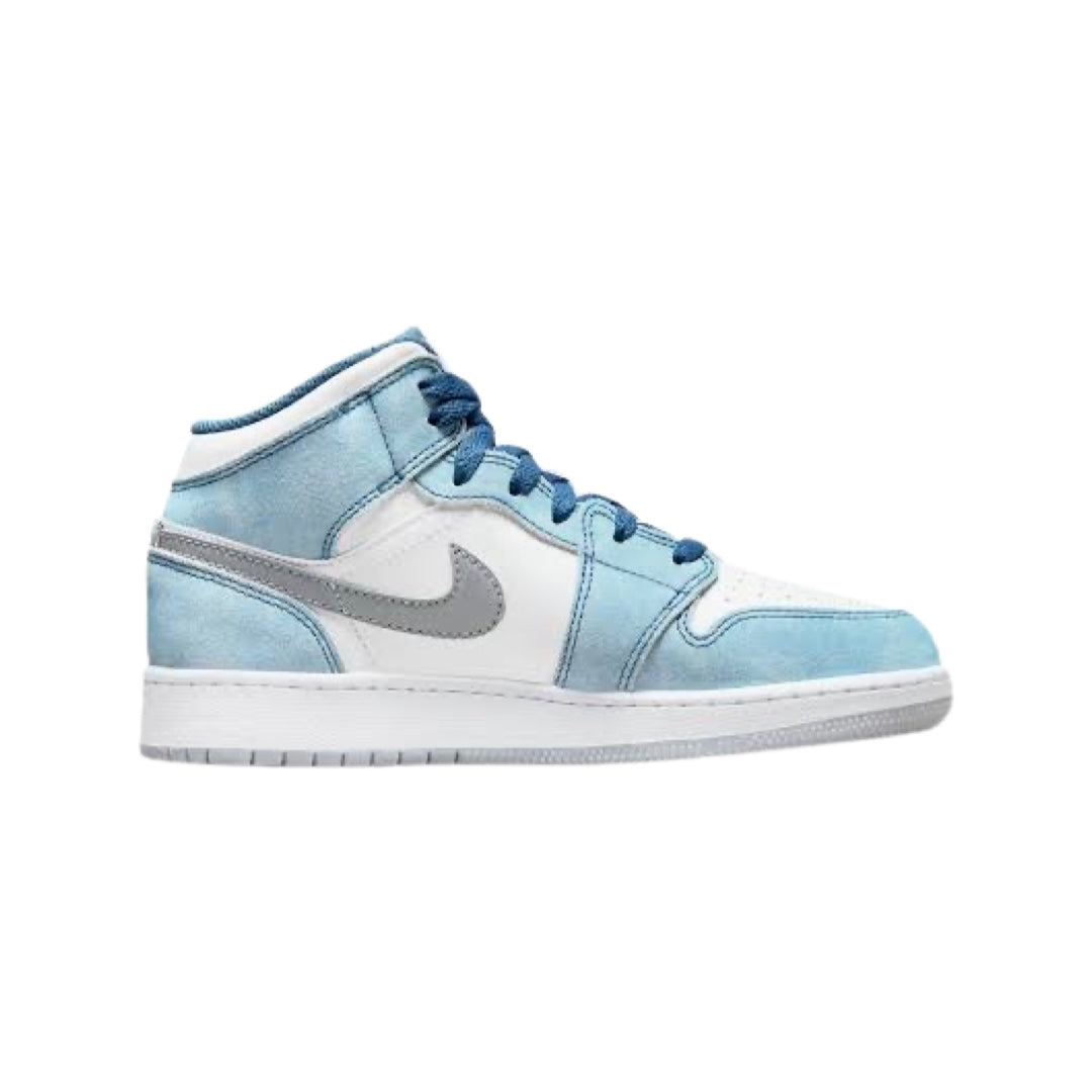Air Jordan 1 Mid GS Sneakers - French Blue, University Red & White Basketball Shoes for Women & Girls - Perfect for Casual Wear, Sports & Street Fashion