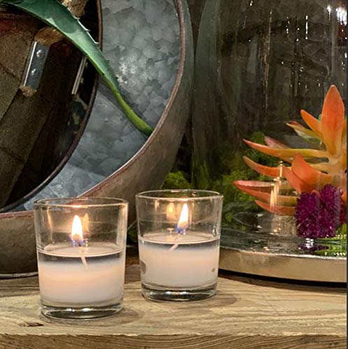 2 Inch Round Filled Glass Poured Votive Candles - Set of 75 White Long-Lasting 10 Hour Candles for Wedding, Restaurant, Spa, Home Decor & Romantic Ambiance