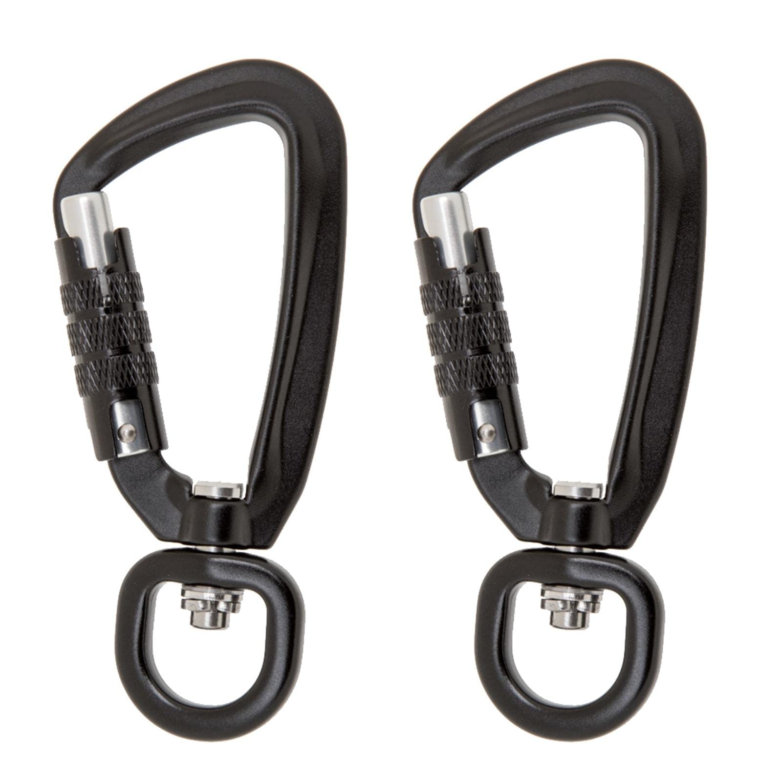 Self Locking Carabiner Clip - Heavy Duty D-Ring Keychain Hook with Rotating Ring for Outdoor Gear, Hiking, Camping, Hammocks & Backpack Accessories | Perfect for Keys, Dog Leashes, Tools & Equipment Organization