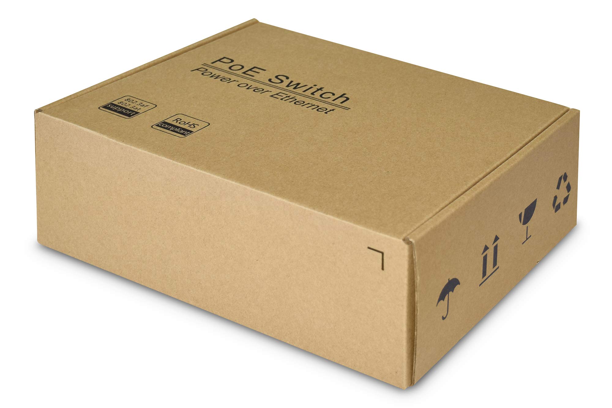 Digitus 4-Port PoE+ & 2-Port SFP Industrial Gigabit Ethernet Switch with 802.3at, DIN Rail Mount - Ideal for Factory Automation, Security Cameras & Harsh Environments