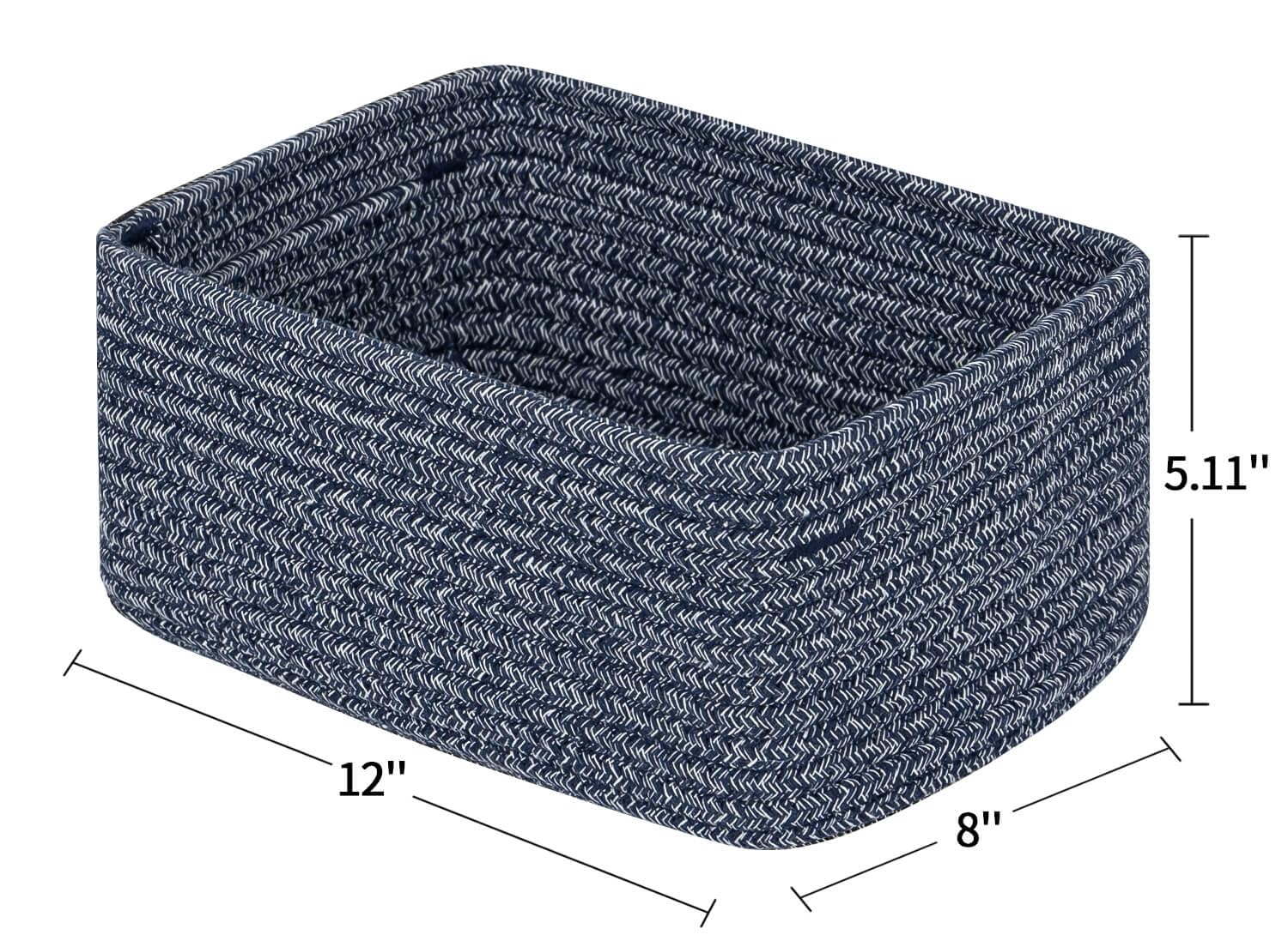 CubesLand 2-Pack Woven Cube Storage Baskets - Navy Blue Closet Organizer Bins for Toys, Clothes & Home Decor | Durable, Skin-Friendly & Stylish Room Organization Solution | Perfect for Bedroom, Nursery & Playroom Storage