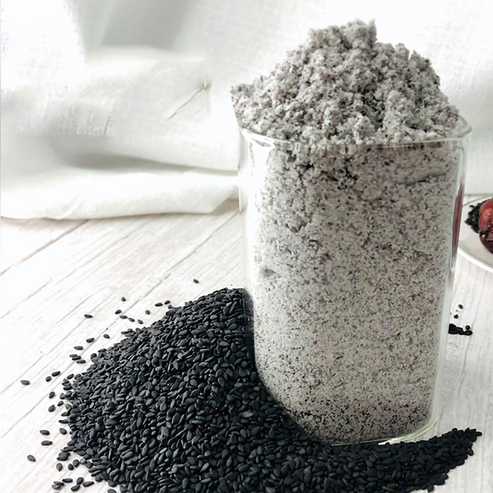 Organic Black Sesame Seed Paste 12.69 oz - Ground Sesame Seeds for Instant Drink, Cereal, Smoothies & Baking - Premium Quality, Gluten-Free, Vegan-Friendly - Perfect for Asian Desserts, Healthy Snacks & Breakfast Bowls