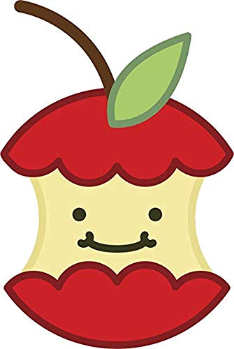 EW Designs Happy Smiling Apple Core Cartoon Emoji Magnet - 4