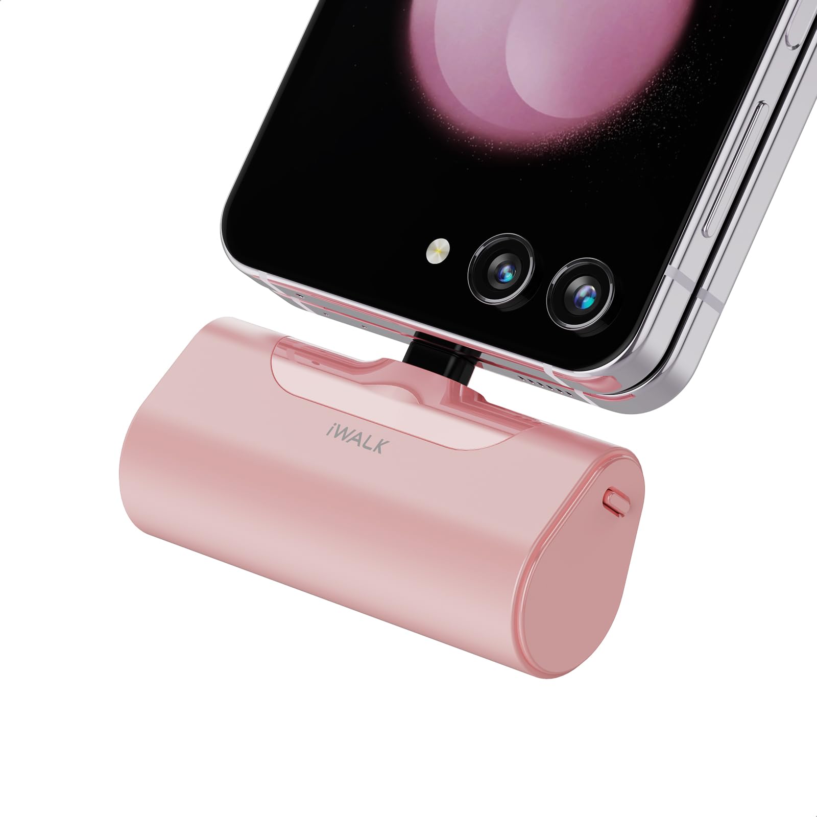 iWALK 4500mAh USB-C Portable Charger - Compact Power Bank for iPhone 16/15/14 Series, Samsung Galaxy S25/S24/S23, Z Flip 5, Google Pixel & More - Pink | Perfect for Travel, Outdoor Activities & Emergency Charging