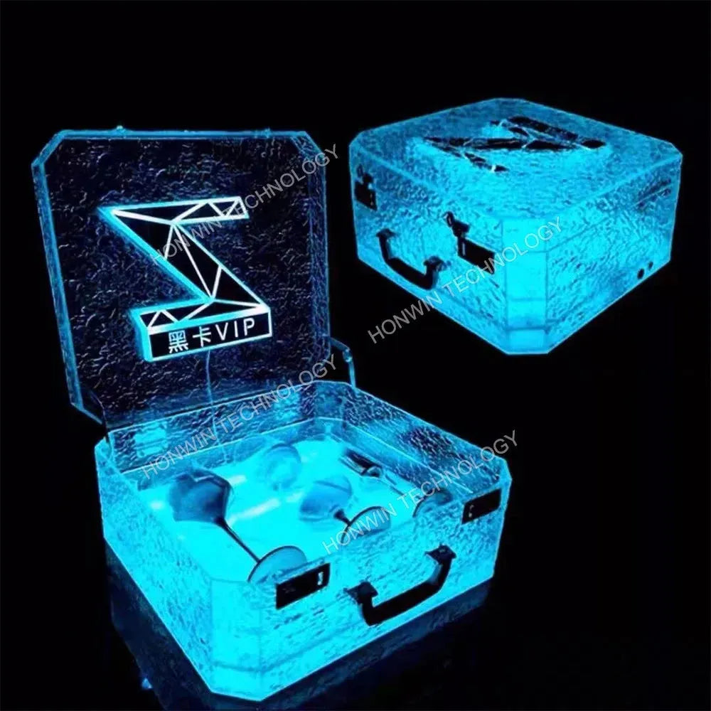 Ace of Spades LED Champagne Briefcase - 3 Bottle Whisky & Wine Carrier with Ice Rock Cooling - VIP Cocktail Presenter for Parties, Gifts & Luxury Events