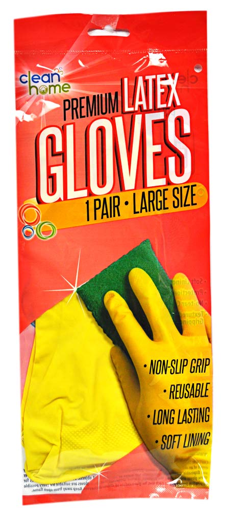 Premium Latex Cleaning Gloves for Home & Kitchen - Large Size, Durable & Comfortable for Dishwashing, Cleaning, Gardening & Food Handling