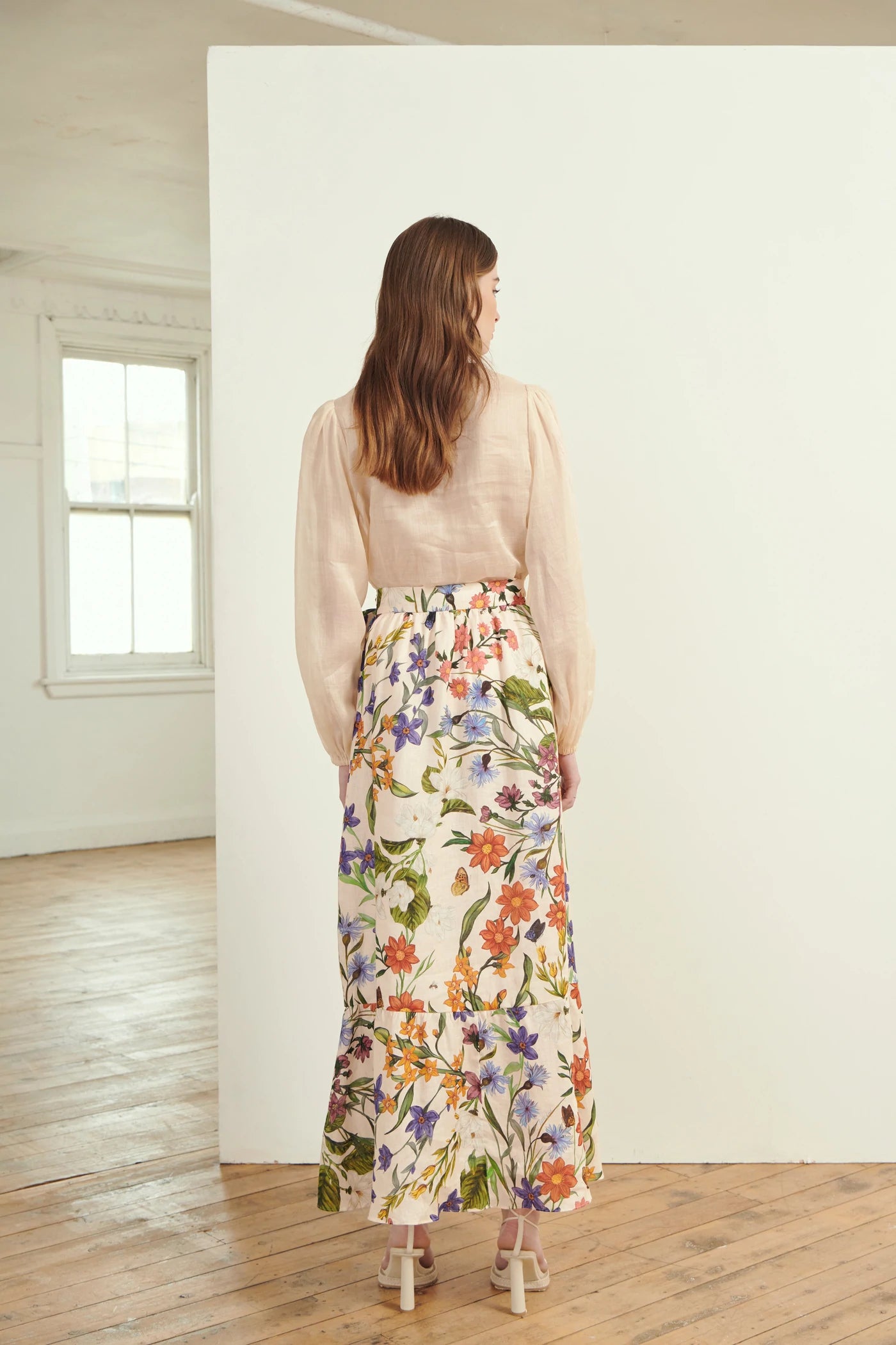 Devina Tie Maxi Skirt for Women - Flowy High Waist Long Skirt with Side Slit | Perfect for Summer, Beach, Vacation & Boho Style Outfits