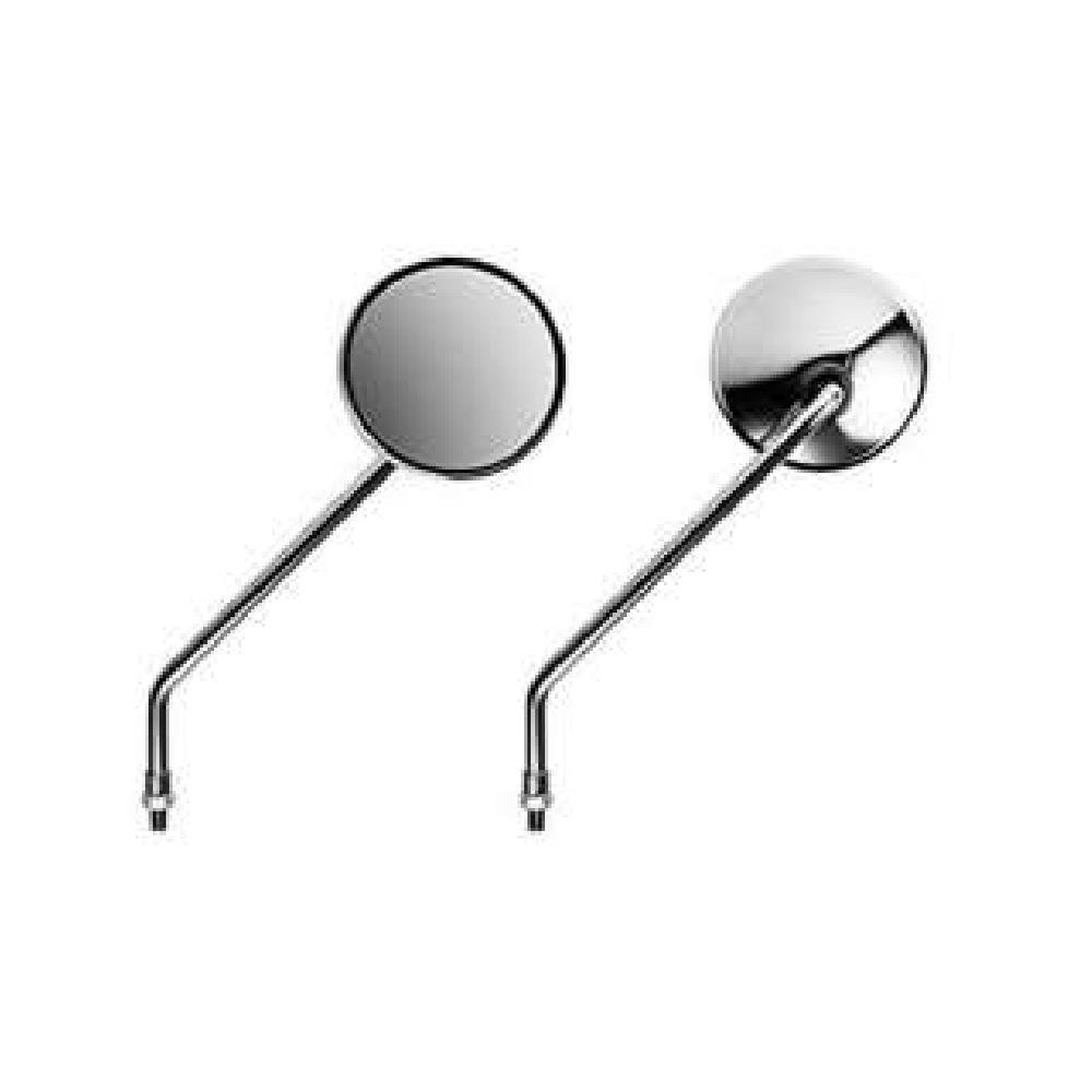 8mm Honda Motorcycle Mirrors - Left & Right Side Set with Center-Plated Design & Positive Screw (6001) for Cruiser, Touring & Sport Bikes