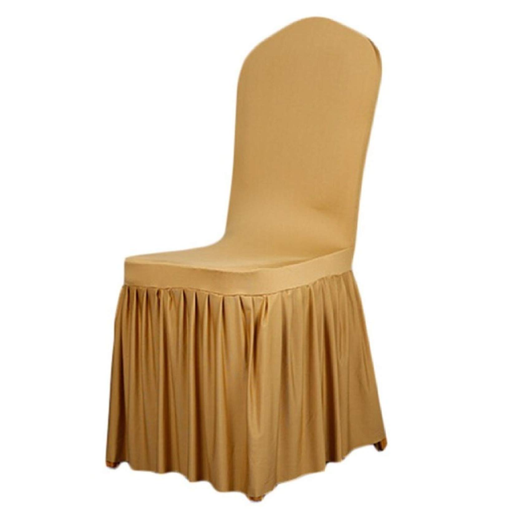 YURASIKU 1PC Pleated Skirt Chair Cover - Elastic Dining Chair Slipcover Protector for Banquet, Wedding, Ceremony & Home Decor | Washable Stretchable Furniture Protector for Parties & Events