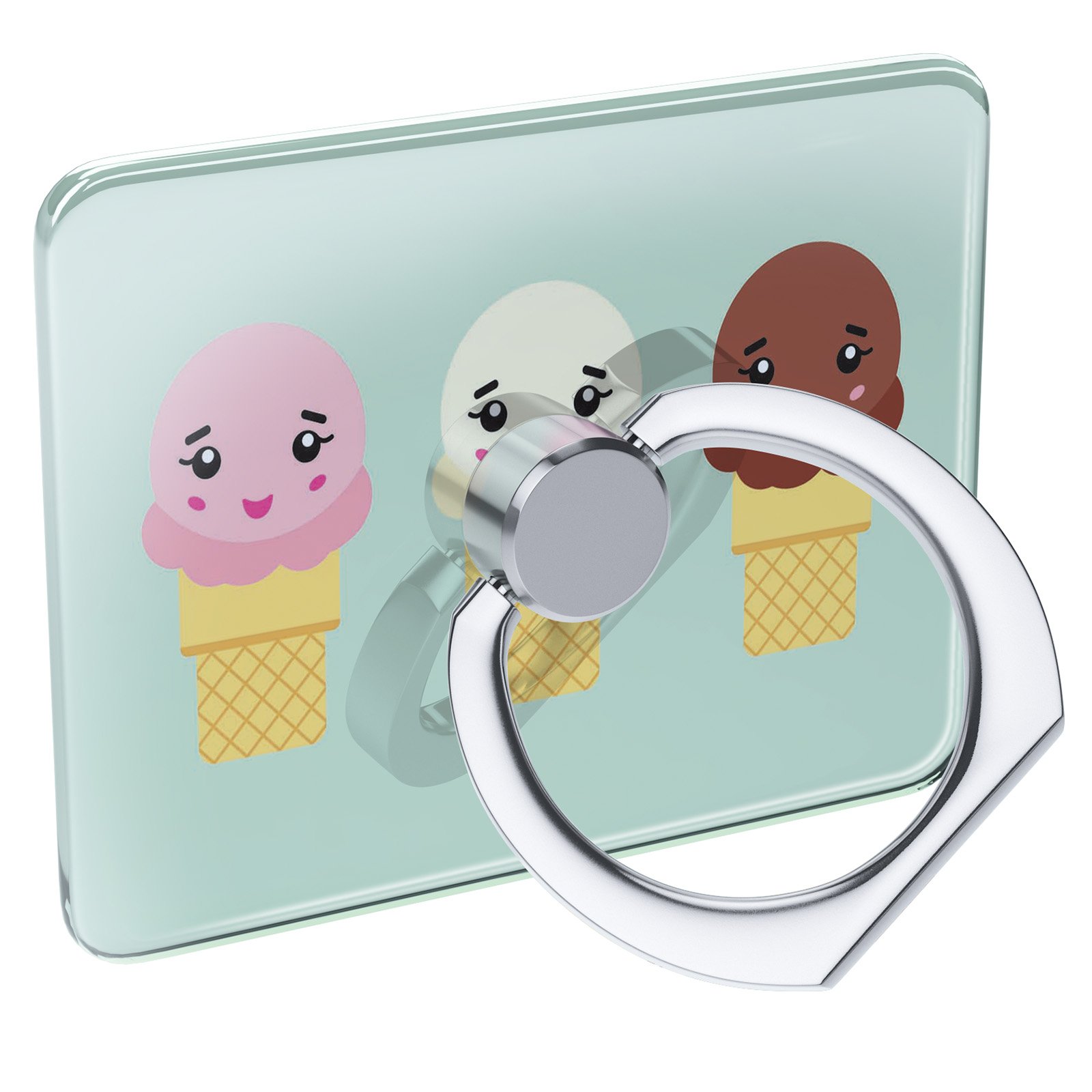 Cute Ice Cream Phone Ring Holder - Collapsible Grip & Stand for Phones - Kawaii Food Accessory for Girls