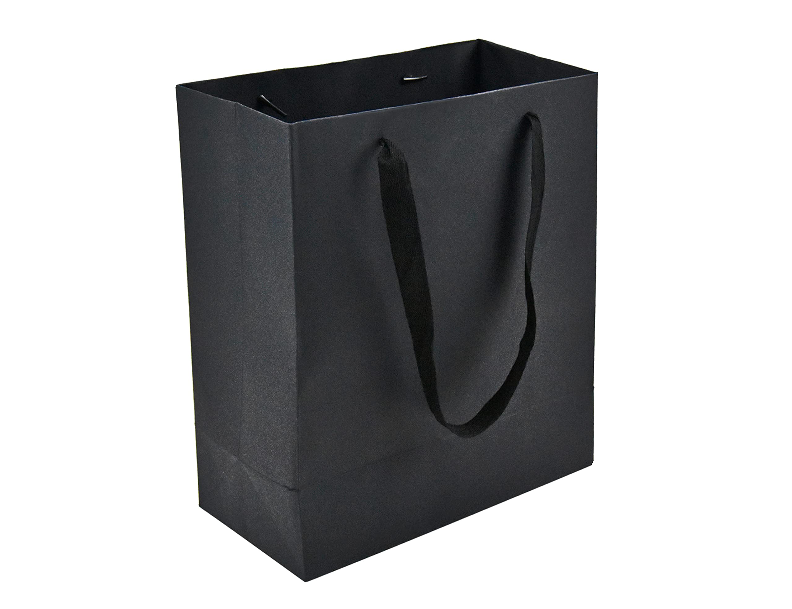 HUAPRINT 30 Pack Black Paper Gift Bags with Ribbon Handles - 10x4.5x11 Inch Shopping Bags for Retail, Party Favors, Merchandise & Wedding - Eco-Friendly Elegant Packaging for Gifts, Events & Business