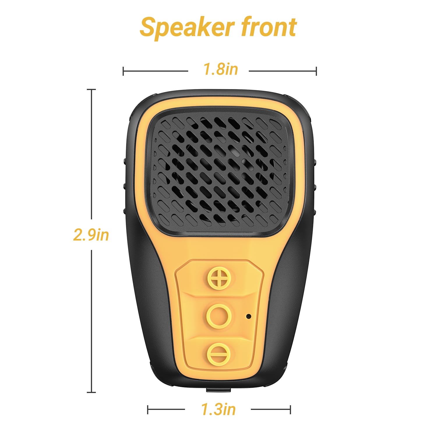 INGA Wearable Bluetooth Speaker - IP67 Waterproof Clip-on Mini Portable Speaker with Built-in Mic, Wireless Clip Speaker for Hands-Free Music & Calls, Perfect for Work, Riding, Golf, Outdoor Adventures, and Travel (Yellow)