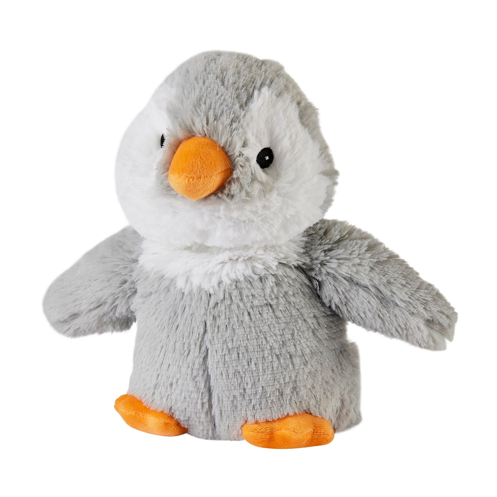 Soft Grey Plush Penguin Stuffed Animal Toy - Cute Microwaveable Heating Pad for Kids & Adults - Perfect for Cold Weather, Stress Relief & Gifts