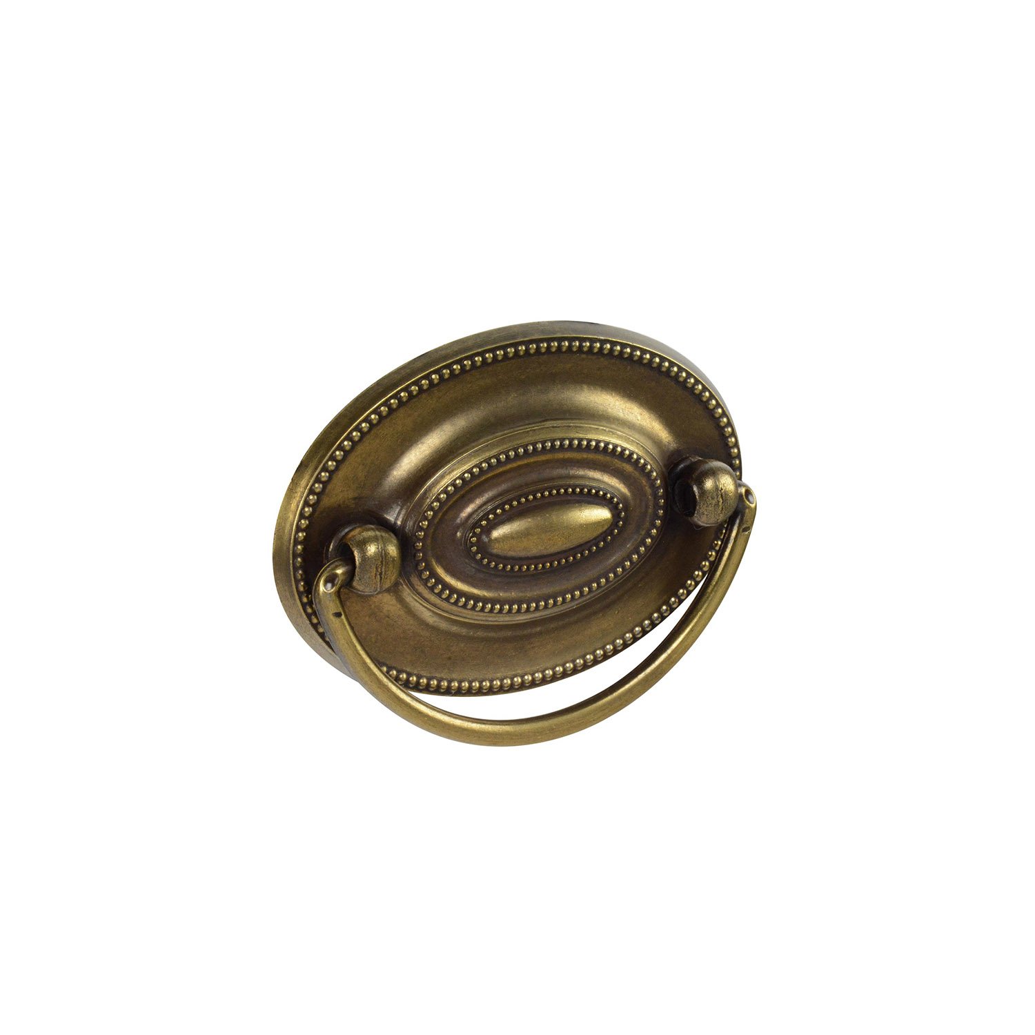 Antique English Finish Oval Dresser Knob Pull 2-1/4