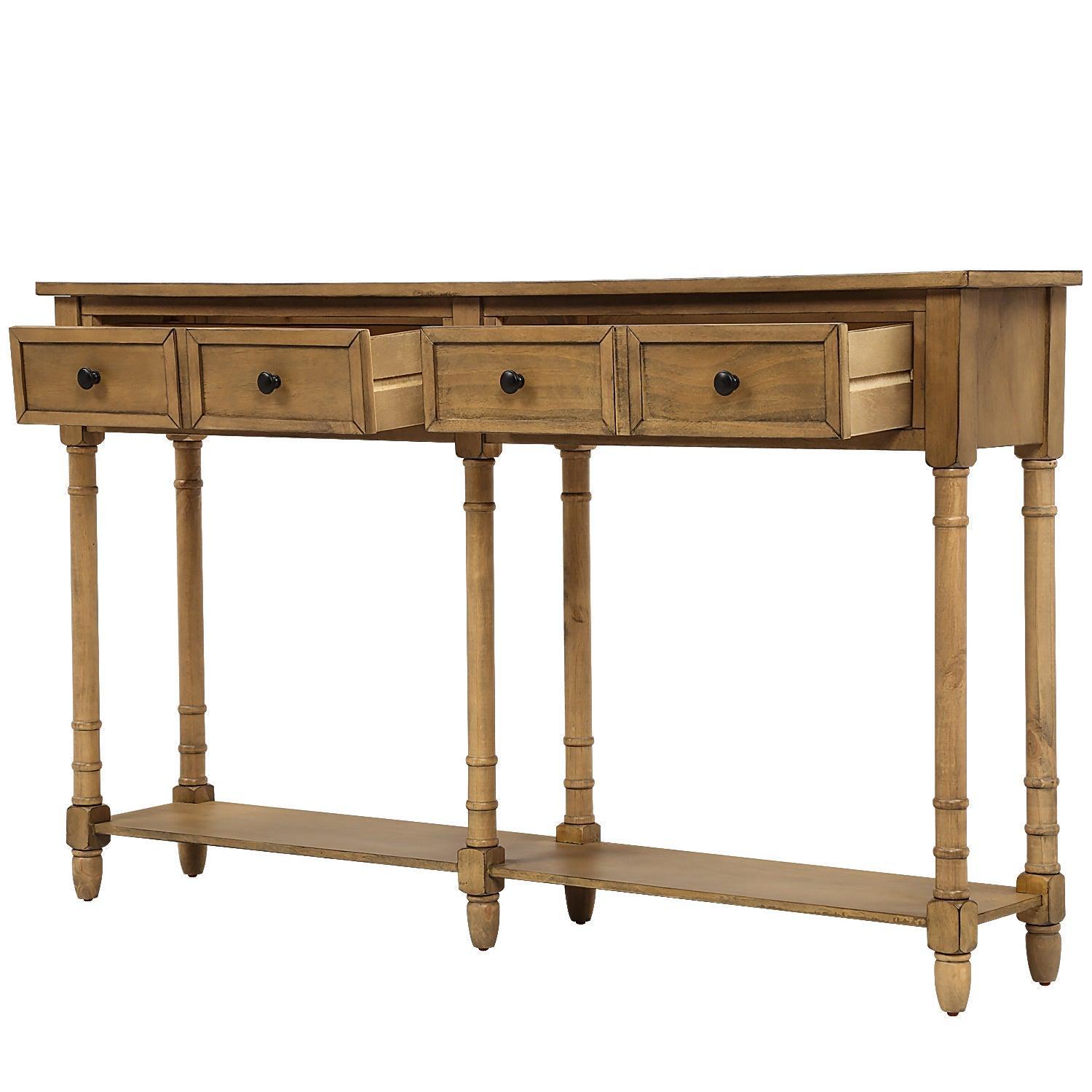 Modern Console Table with 2 Storage Drawers & Bottom Shelf - Easy Assembly Sofa Table for Living Room, Entryway, Hallway - Perfect Behind Couch, Under TV or as Entry Table Decor