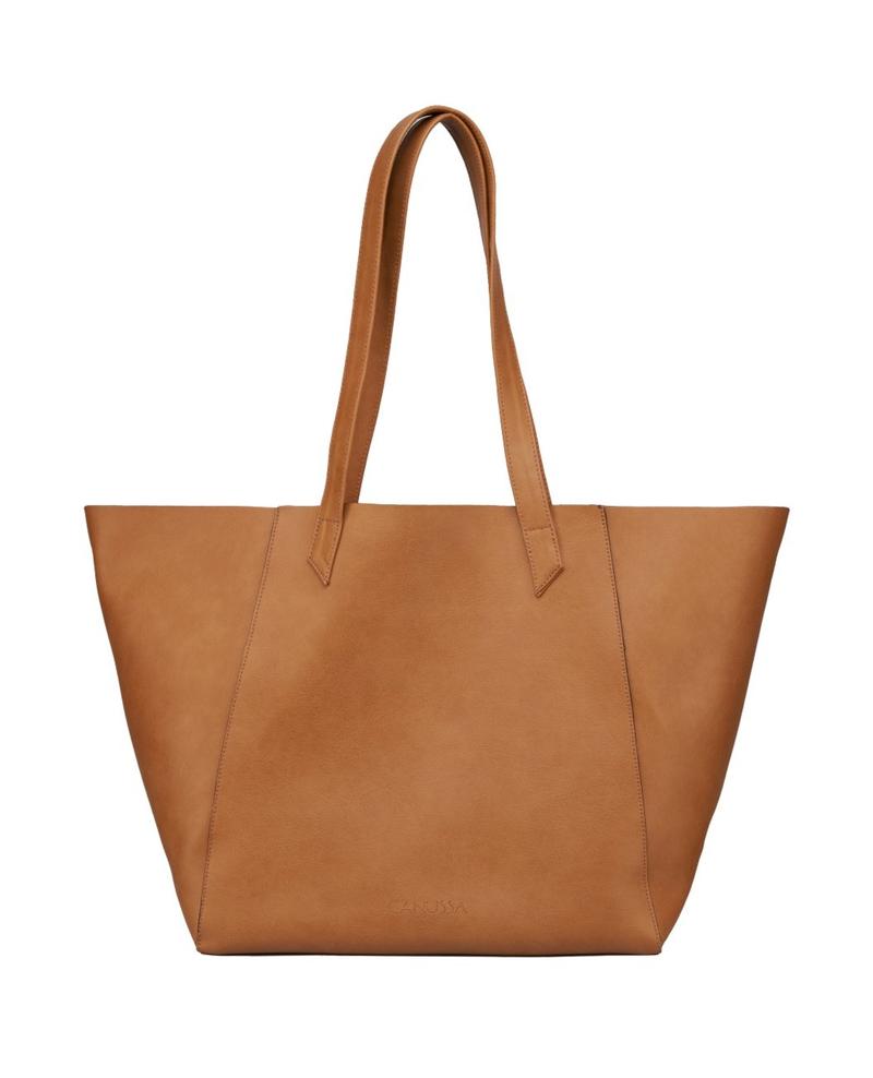 Canussa Totissimo Leather Tote Bag in Camel - Stylish & Spacious Handbag for Work, Travel & Everyday Use