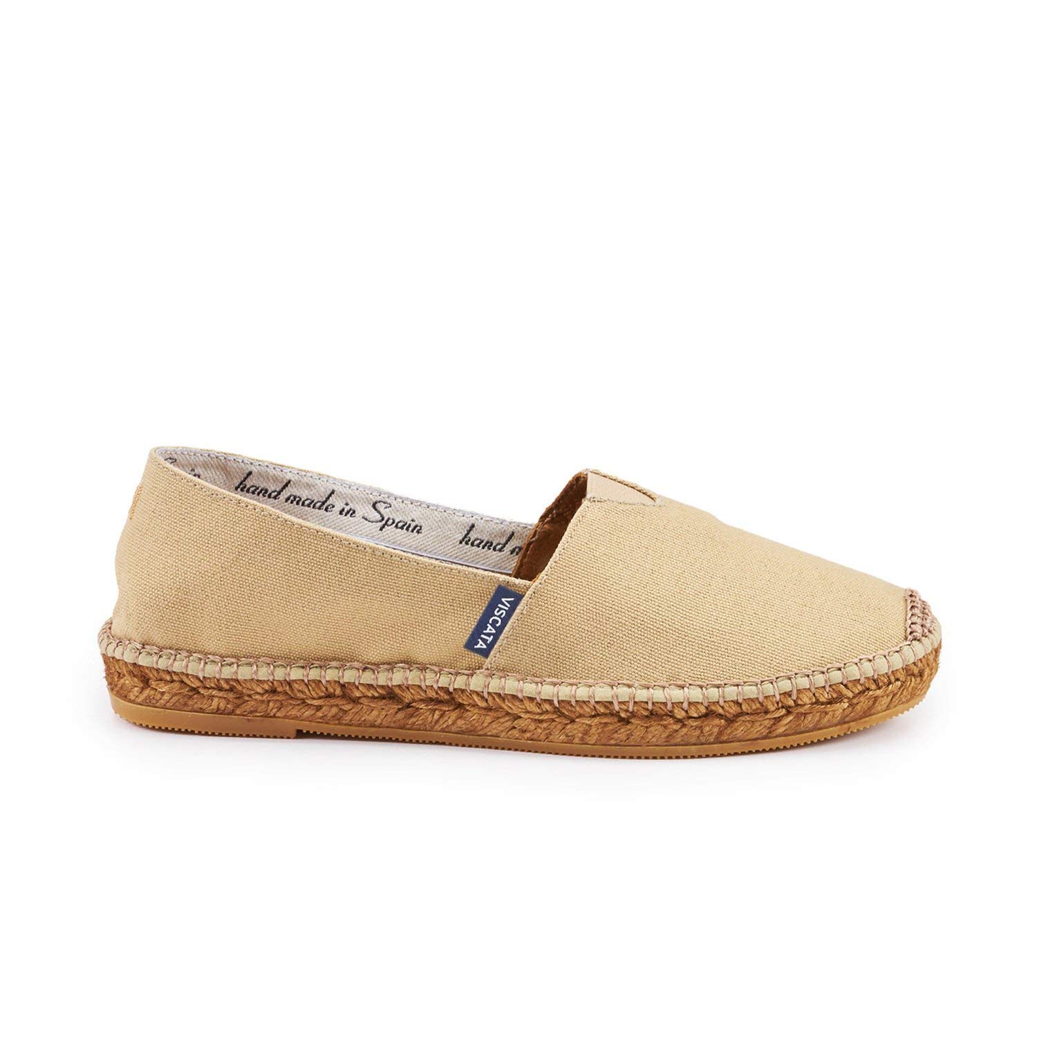 Viscata Barceloneta Women's Espadrille Flats | Handmade in Spain | Organic Cotton Canvas Slip-On Shoes with 100% Natural Jute Sole | Lightweight & Comfortable | Perfect for Beach, Summer, and Casual Wear