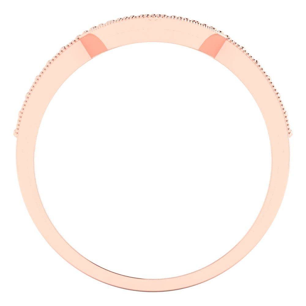 0.25 Carat Brilliant Round Cut Simulated Diamond 14k Rose Gold Stackable Wedding Band Ring for Women - Perfect for Stacking, Anniversary Gifts & Everyday Elegance