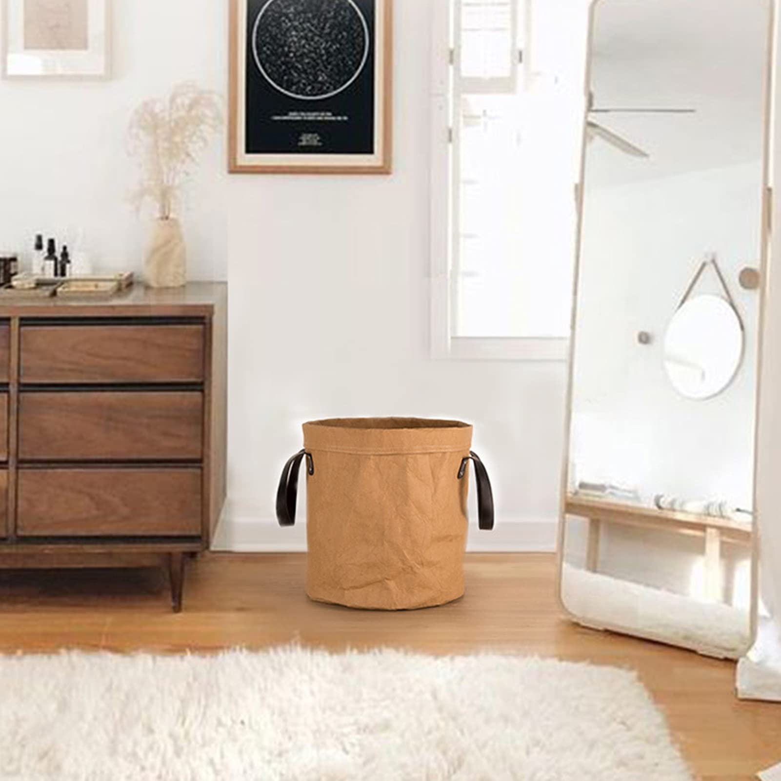 Collapsible Canvas Laundry Basket with Handles - Foldable Storage Bin for Clothes, Toys & Nursery Organization | Perfect for Bedroom, Bathroom & Kids Room Storage