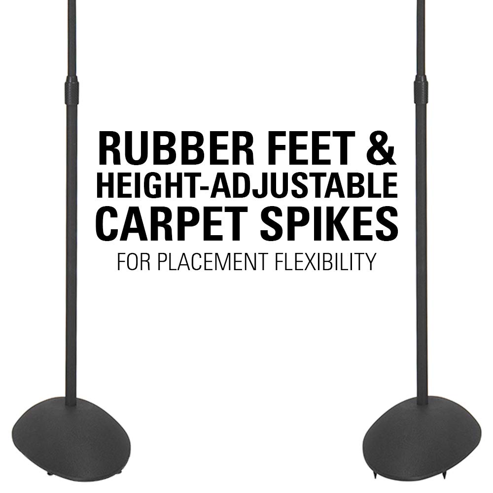 SANUS Adjustable Speaker Stands for Home Theater - Sturdy Tear Drop Base Holds Speakers up to 4lbs - 13