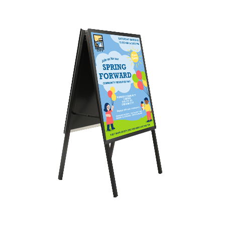 17x22 A-Frame Sign Holder with Security Screws - 1.25