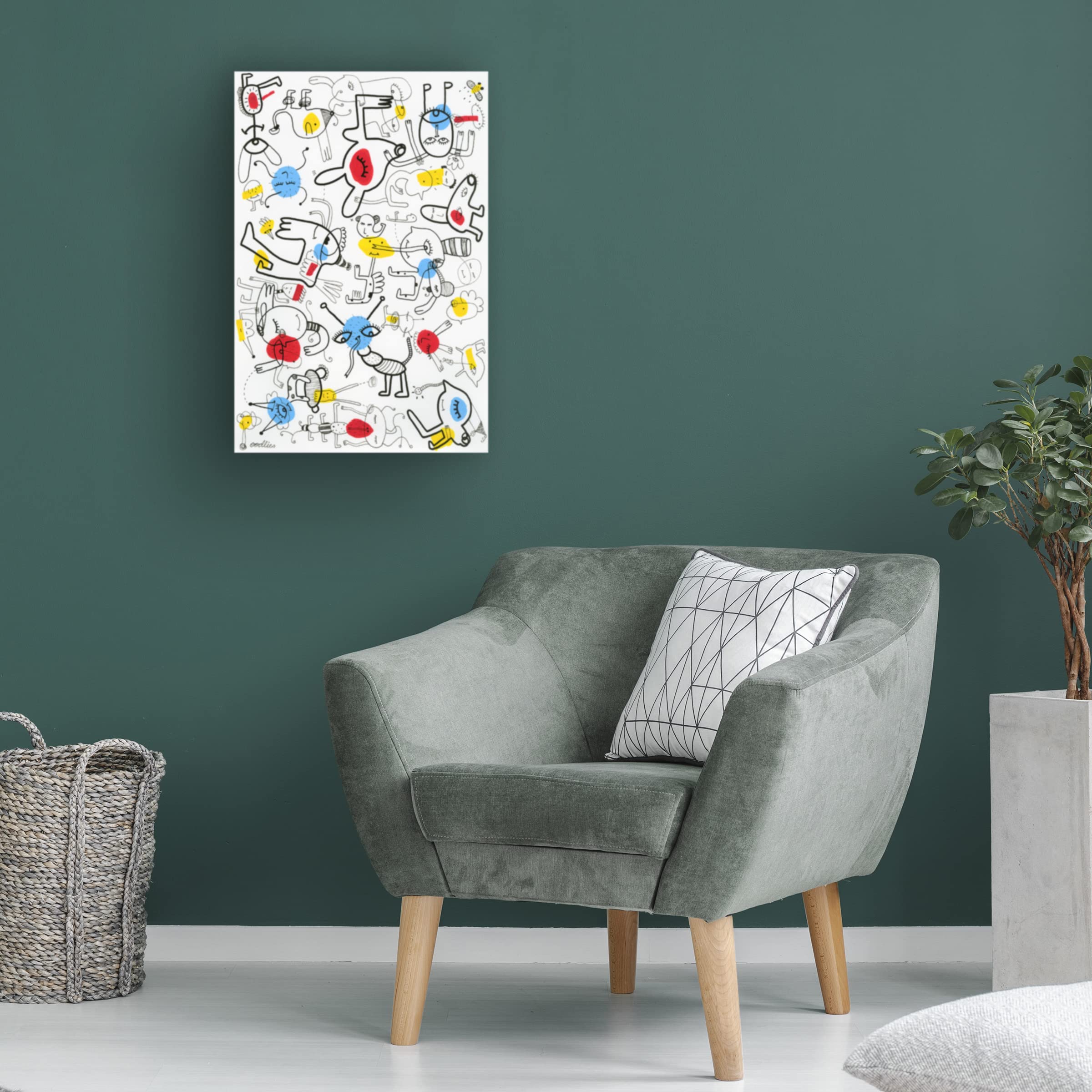 Nigel No Mates Canvas Wall Art by Oodlies - Funny Home Decor for Living Room, Bedroom & Office - Trademark Fine Art Collection