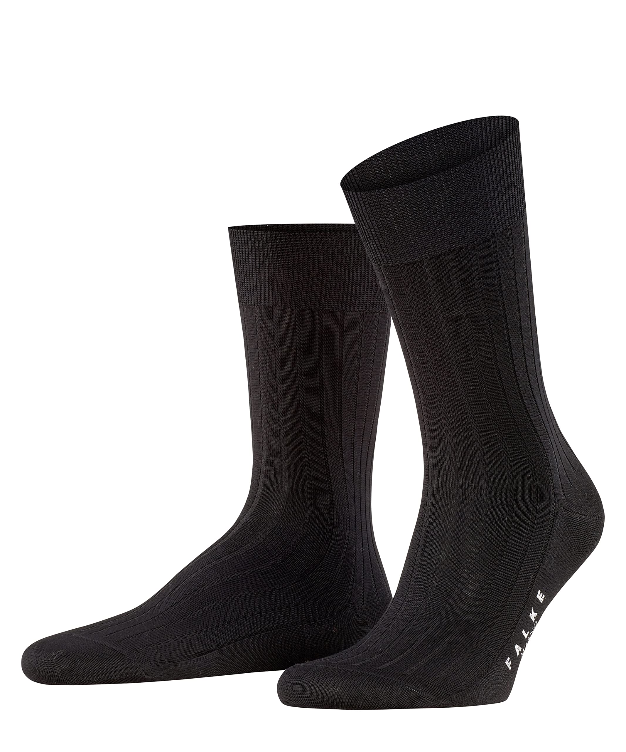 FALKE Men's Milano Socks - Premium Cotton Dress Socks for Business & Formal Wear - Black - Comfortable & Breathable for Office, Wedding & Daily Use