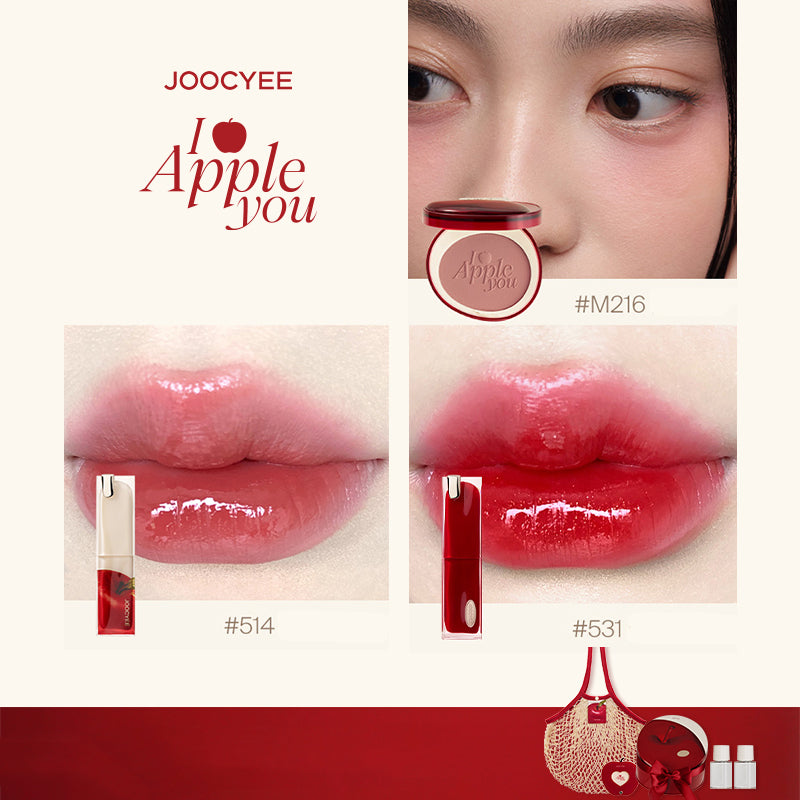Joocyee Apple Heart Christmas Gift Box Set - Festive Holiday Present for Her, DIY Beauty Makeup Storage - Perfect for Christmas, Valentine's Day & Birthday Gifts