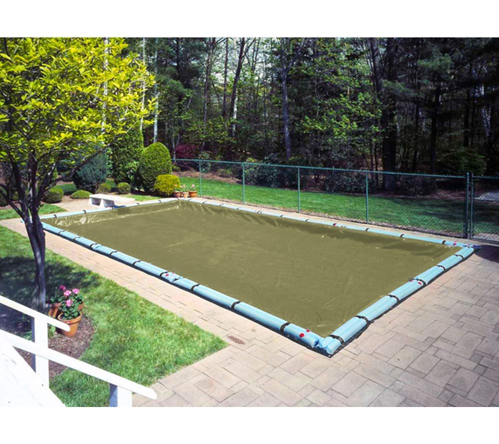 Buffalo Blizzard Supreme Plus Winter Pool Cover with Water Bags Kit - Fits 18x40 ft Rectangle In-Ground Pools (Tan/Silver) | Includes 5ft Overlap (23x45 ft) | Heavy Duty Protection for Harsh Winter Weather | Perfect for Snow, Ice & Seasonal Pool Maintenance