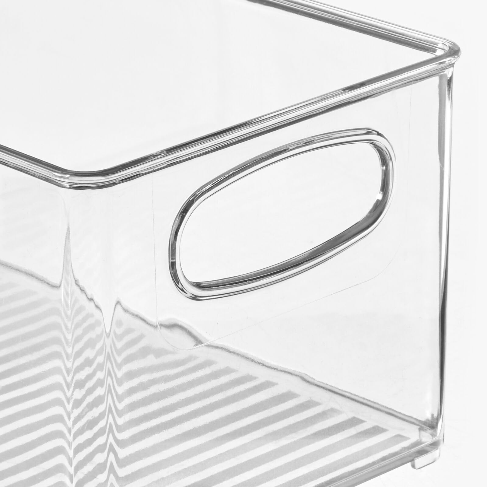 mDesign Plastic Baby Nursery and Food Organizer Bins - 2 Pack Clear Storage Bins with Handles for Closet, Cabinet, Shelves - Perfect for Baby Supplies, Canned Food & Bottles - Ideal for Nursery Organization, Pantry Storage & Home Decluttering